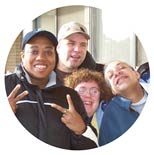 Photograph: Band members pause for a candid photo.